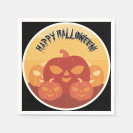 Happy Halloween! Pumpkins Paper Napkin スタンダードカクテルナプキン