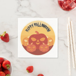 Happy Halloween! Pumpkins Paper Napkin スタンダードカクテルナプキン