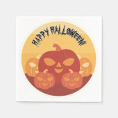 Happy Halloween! Pumpkins Paper Napkin スタンダードカクテルナプキン (正面)