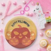 Happy Halloween! Pumpkins Paper Plate ペーパープレート (パーティー)