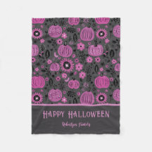 Happy Halloween Purple Pumpkin Family Name