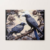 Happy Halloween Ravens And Roses ジグソーパズル (横)