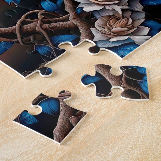 Happy Halloween Ravens And Roses ジグソーパズル (側面)