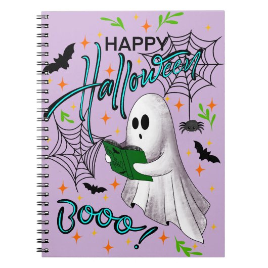 Happy Halloween reading ghost ノートブック (正面)
