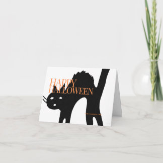 Happy Halloween Scary Cat Halloween Card サンキューカード