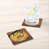 Happy Halloween Scary Hand スクエアペーパーコースター (インサイチュ)