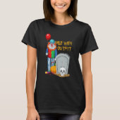 Happy Halloween Scary Zombie Skeleton Pumpkin Hall Tシャツ (正面)