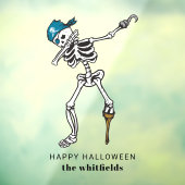 Happy Halloween Skeleton Pirate Dabbing Family ウィンドウサイン (シート3)