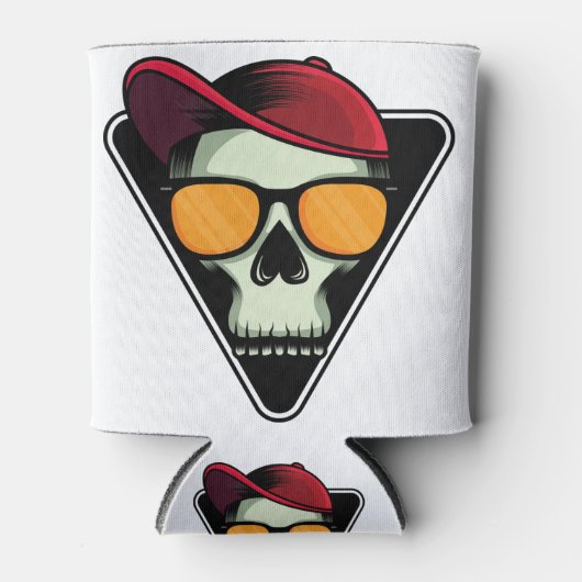 Happy halloween skull 缶クーラー (正面)