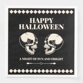 Happy Halloween Skulls Laughing Black