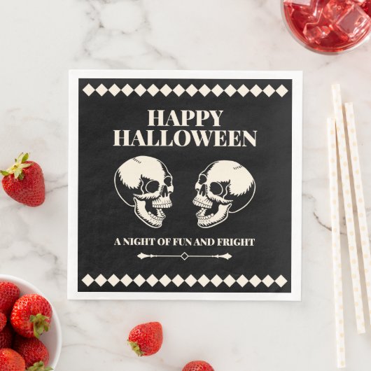 Happy Halloween Skulls Laughing Black (インサイチュ)
