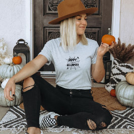 Happy Halloween Spider Cobweb Quote T-Shirt Tシャツ