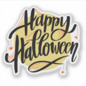 Happy halloween spiders web sticker  シール (正面)