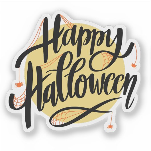 Happy halloween spiders web sticker  シール (正面)