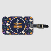 HAPPY HALLOWEEN SPOOKY CUSTOMIZABLE MONOGRAM ラゲッジタグ (正面横)