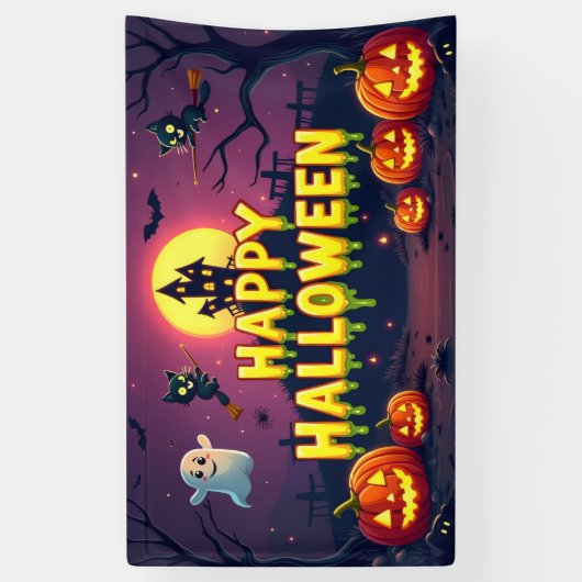 Happy Halloween Spooky & Cute 横断幕 (縦)