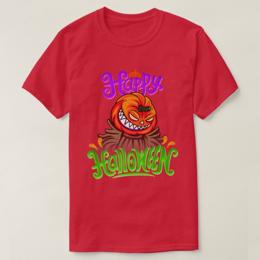 Happy Halloween Spooky Pumpkin Jack O Lantern Tシャツ (デザイン正面)
