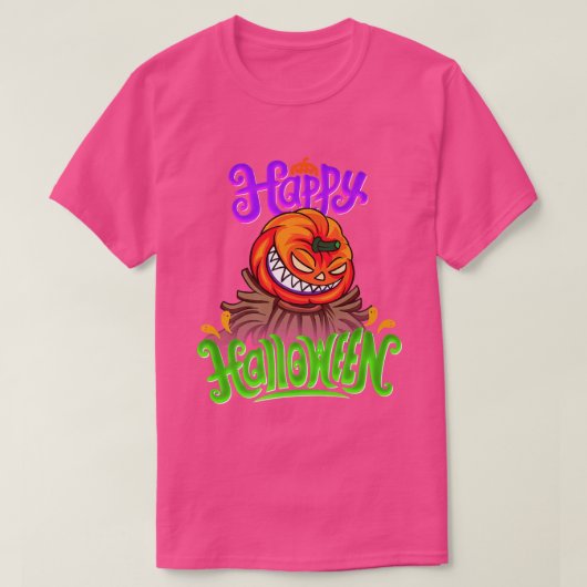 Happy Halloween Spooky Pumpkin Jack O Lantern  Tシャツ (デザイン正面)