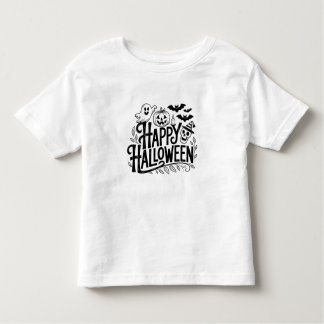 Happy Halloween Spooky T-Shirt with Ghost, Pumpkin トドラーTシャツ