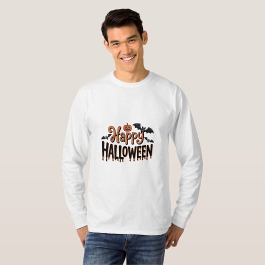 Happy Halloween T-Shirt with Pumpkin Tシャツ (正面フル)