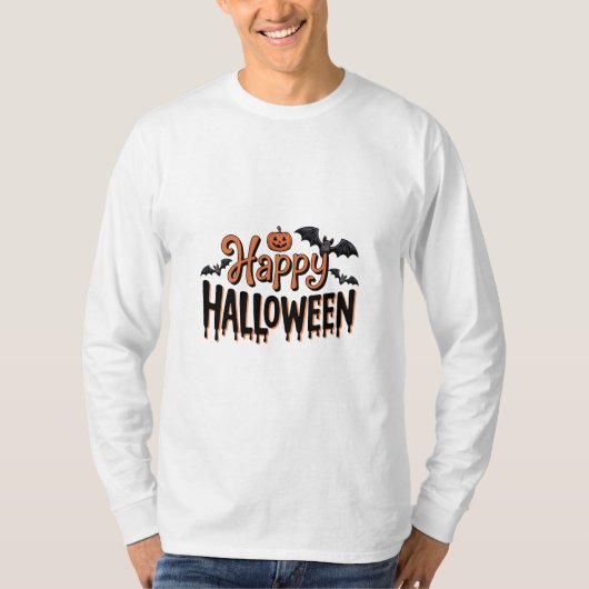 Happy Halloween T-Shirt with Pumpkin Tシャツ (正面)