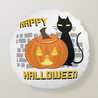 Happy Halloween throw pillow ラウンドクッション