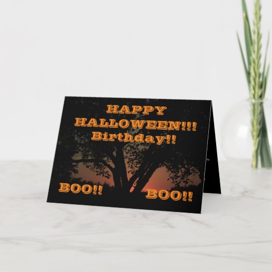 Happy Halloween Tree Greeting Card カード (正面)