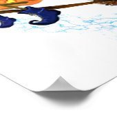 Happy Halloween Witch Pumpkin Flying Broom - Funny ポスター (角)