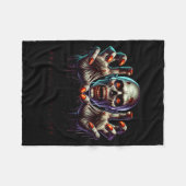 Happy Halloween Zombie Hands Funny Halloween Costu フリースブランケット (正面(横))