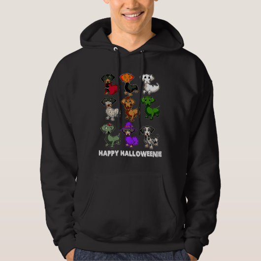 Happy Halloweenie Dachshund パーカ (正面)