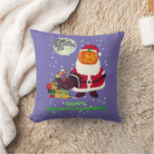 「HAPPY HALLOWTHANKSMAS」ホリデーパおもしろいーティギフト クッション (ブランケット)