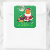 「HAPPY HALLOWTHANKSMAS」ホリデーパおもしろいーティギフト スクエアシール (バッグ)