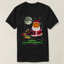 「HAPPY HALLOWTHANKSMAS」ホリデーパおもしろいーティギフト Tシャツ