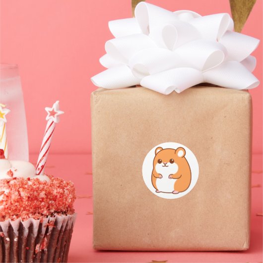 Happy Hamsterスタンプ ラウンドシール (パーティー)