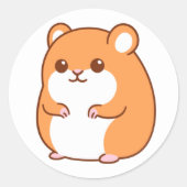 Happy Hamsterスタンプ ラウンドシール (正面)