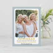 HAPPY HANNUKAHシンプル(ユダヤ教)メノラー写真 シーズンカード (スタンド正面)