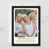 HAPPY HANNUKAHシンプル（ユダヤ教）メノラー写真 シーズンカード (正面)