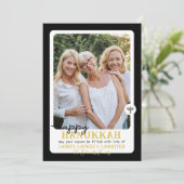 HAPPY HANNUKAHシンプル（ユダヤ教）メノラー写真 シーズンカード (スタンド正面)