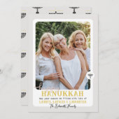 HAPPY HANNUKAHシンプル（ユダヤ教）メノラー写真 シーズンカード (正面/裏面)