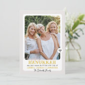 HAPPY HANNUKAHシンプル（ユダヤ教）メノラー写真 シーズンカード (スタンド正面)