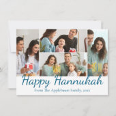 happy hannukah, 4枚の写真コラスタイリッシュー シーズンカード (正面)