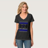 Happy Hanucat Cat Menorah Hanukkah Jewish Tシャツ (正面フル)
