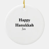 Happy Hanukkahあなたの名前の文字画像を編集可能 セラミックオーナメント (裏面)