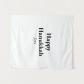 Happy Hanukkahあなたの名前の文字画像を編集可能 タペストリー (正面(横))