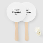 Happy Hanukkahあなたの名前の文字画像を編集可能 ハンドファン (正面&裏面)