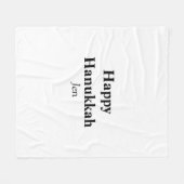 Happy Hanukkahあなたの名前の文字画像を編集可能 フリースブランケット (正面(横))