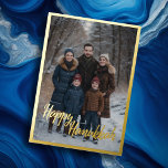 Happy HanukkahとYour Photo 箔シーズンカード<br><div class="desc">Happy HanukkahとYour Photo</div>