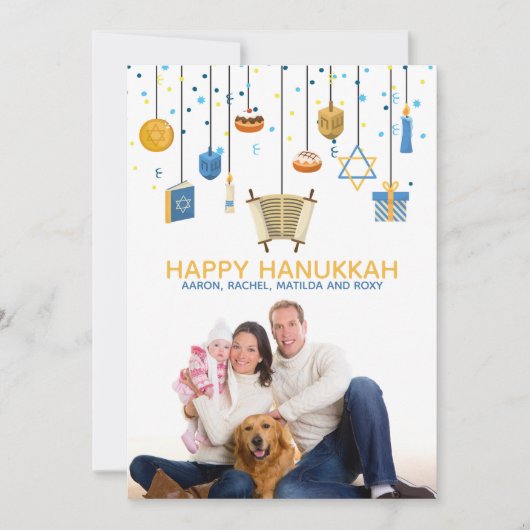 Happy Hanukkahアイコンパーソナライズされた写真 (正面)