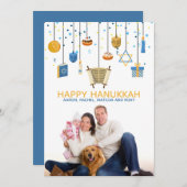Happy Hanukkahアイコンパーソナライズされた写真 (正面/裏面)