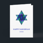 Happy Hanukkahターコイズスターのデビッドノンフォト シーズンカード<br><div class="desc">ダビデのこの青い色の星と友達と家族お洒落の「ハッピーハ数々のヌカー」を望む。年は編集可能な内部の文字。クリックカスタマイズは、フォントの変更、文字の移動、色の変更、サイズ変更を行う</div>